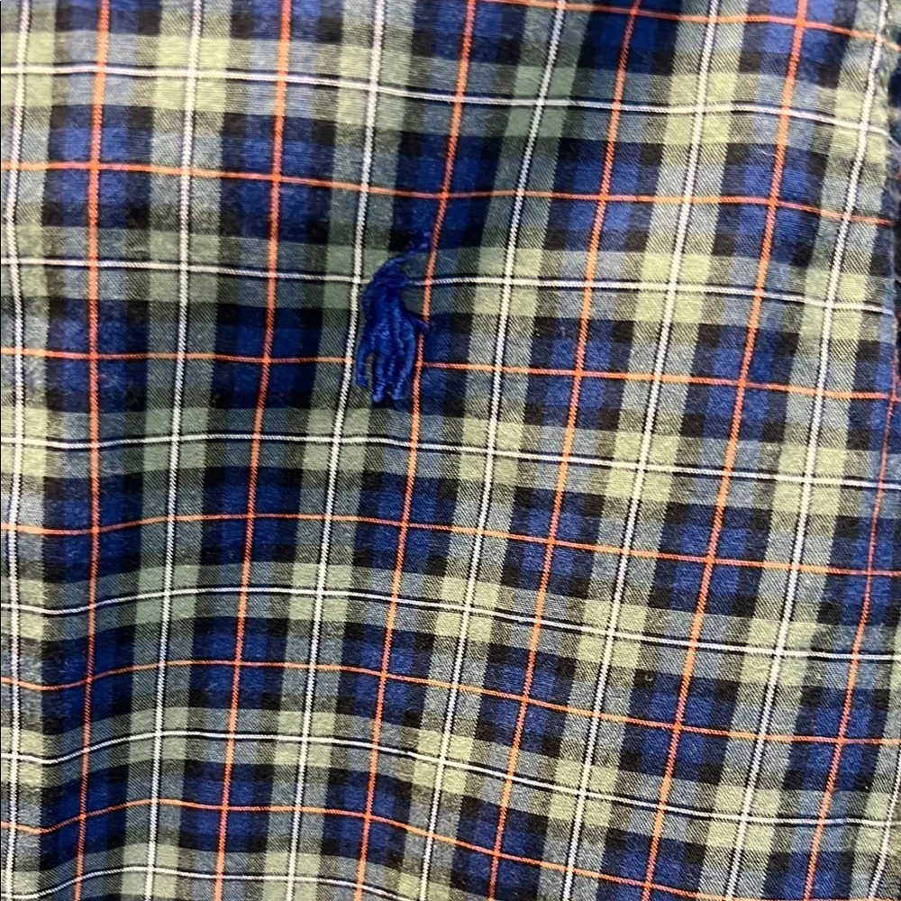 Boy's‎ Polo Ralph Lauren Green and navy Casual Button Down Shirt